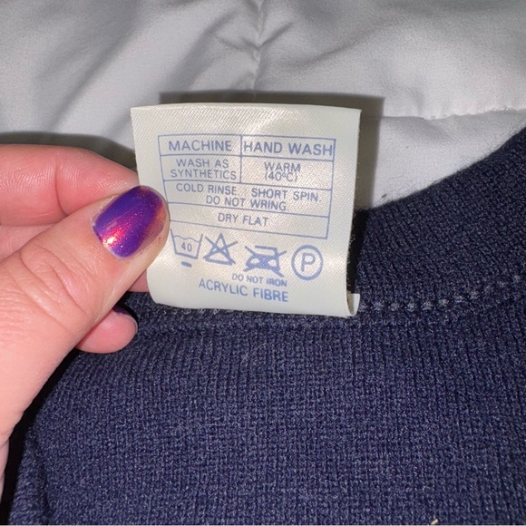 VINTAGE Royal Marines V-Neck Sweater Navy Blue - Picture 4 of 7